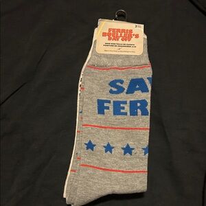 Ferris Bueller‘s Off 2 Pair Adult Socks 6-12 Save Ferris NWT *Create Bundle*